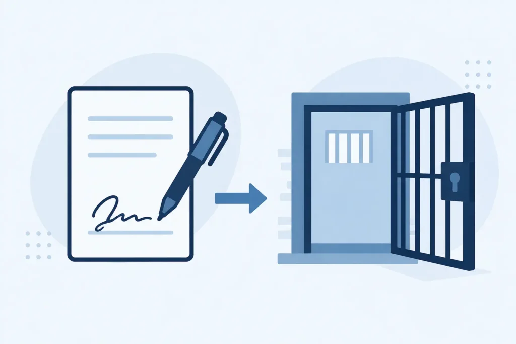 What does released on own recognizance mean, illustrated release process